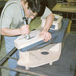 45 - Trimming of mouldings by hand held router using marine ply guide jigs